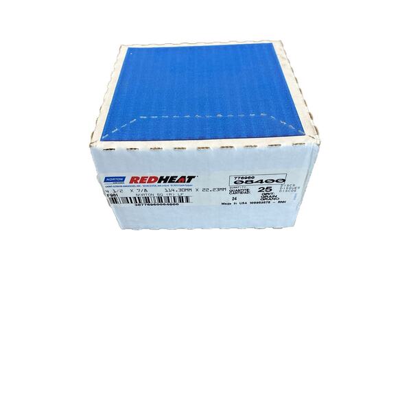 Norton Fiber Discs Red Heat F981 4 1/2 X 7/8 24 Grit 25 Count New - Picture 2 of 3